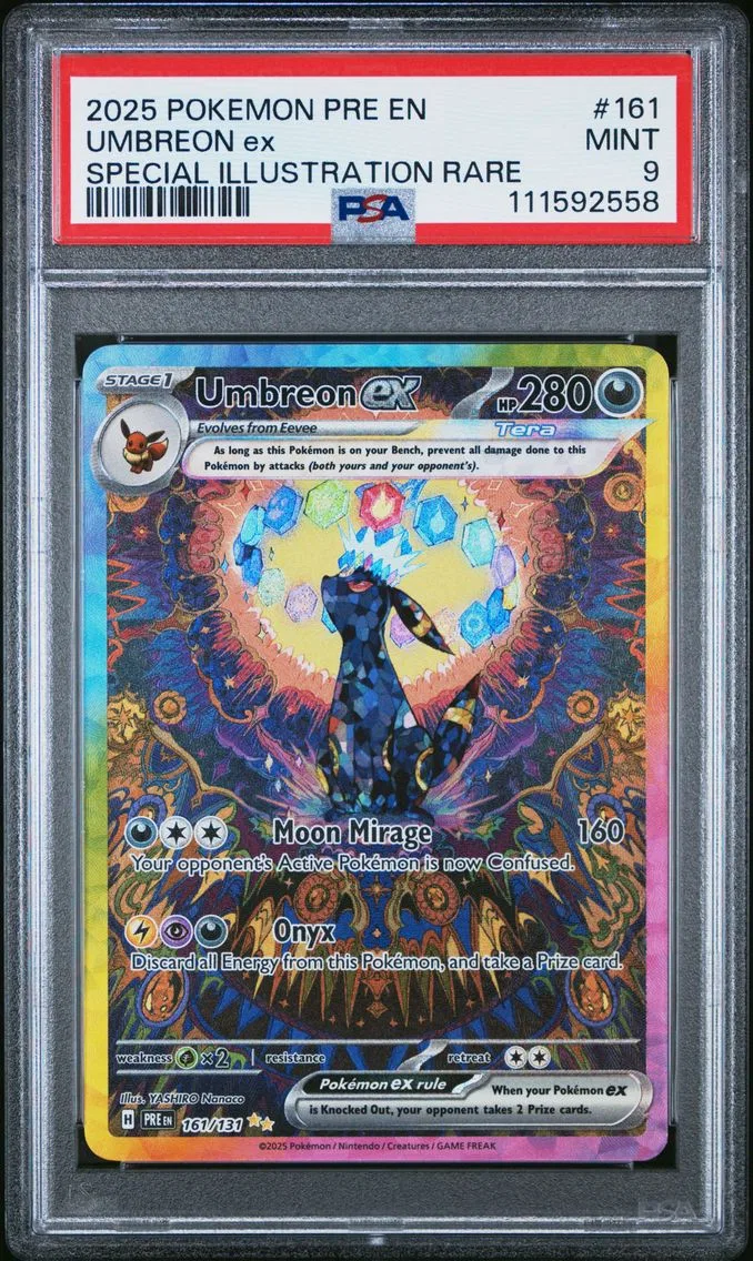 2025 #161 Umbreon EX PSA 9 Pre EN-Prismatic Evolutions, graded PSA 9