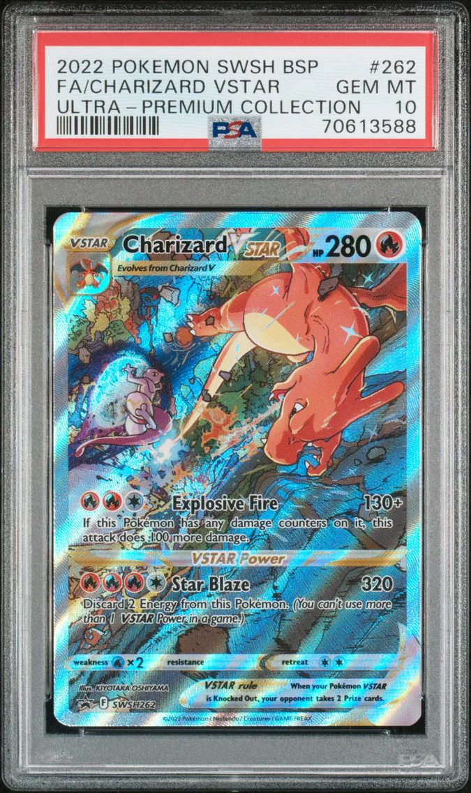 2022 #262 Full Art/Charizard Vstar PSA 10 Swsh Black Star Promo, graded PSA 10