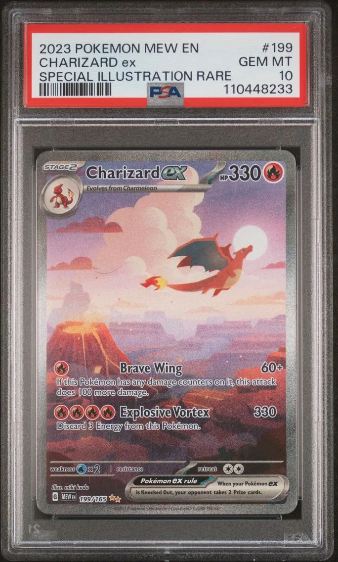2023 #199 Charizard EX PSA 10 Mew EN-151 Pokemon, graded PSA 10
